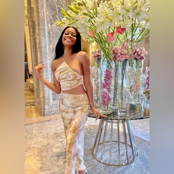 🆕 ZARA CUT OUT SATIN EFFECT PRINTED DRESS | 8028/435 - Picture 7 of 10